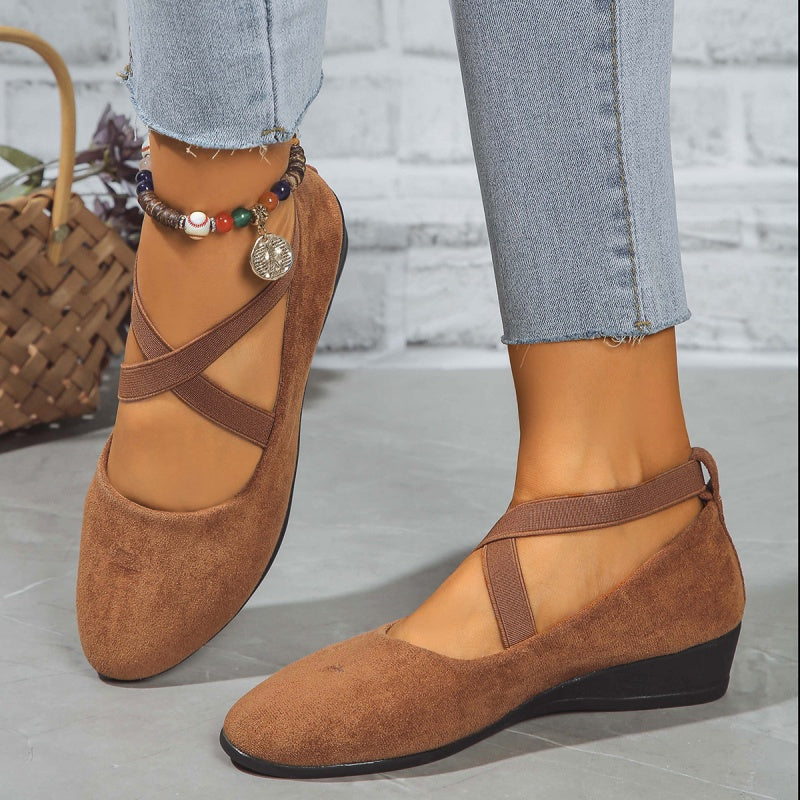 💎 50% DE RÉDUCTION ! 💎 Chaussures à Talon Compensé Bas – Bride Élastique, Respirantes & Polyvalentes pour Toute la Journée