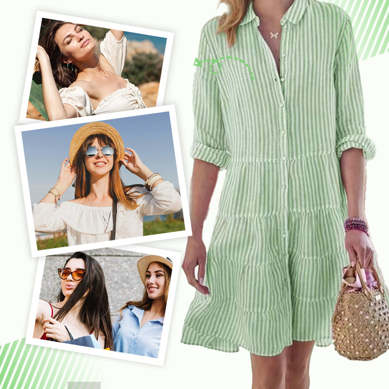 👗Chemise à manches longues rayée pour femmes