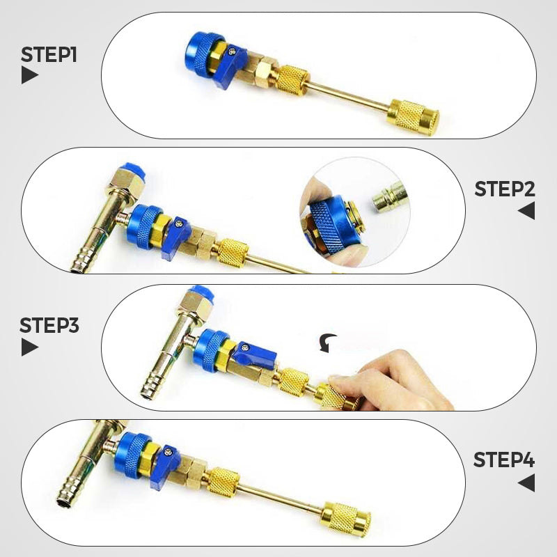 🔧 PROMO LIMITÉE 50% DE RÉDUCTION ! 💥 Outil Démontage Rapide Noyau de Valve – R134A, Haute/Basse Pression, Robinet Intégré ✨