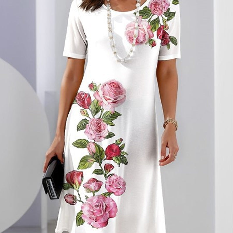 🌸 50% de réduction pour une durée limitée 💐 Robe à manches courtes Rose Bloom