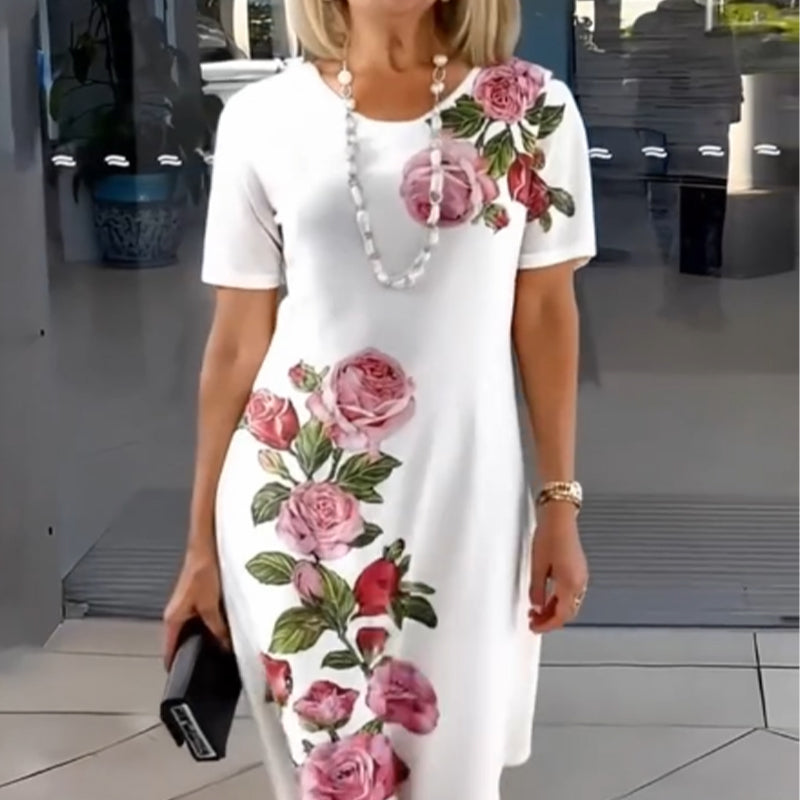 🌸 50% de réduction pour une durée limitée 💐 Robe à manches courtes Rose Bloom