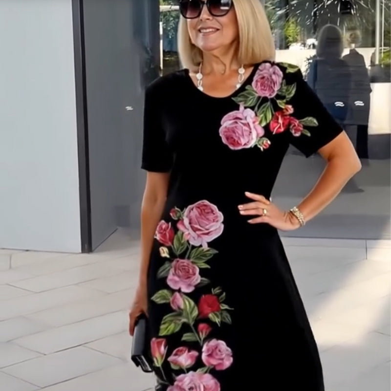 🌸 50% de réduction pour une durée limitée 💐 Robe à manches courtes Rose Bloom