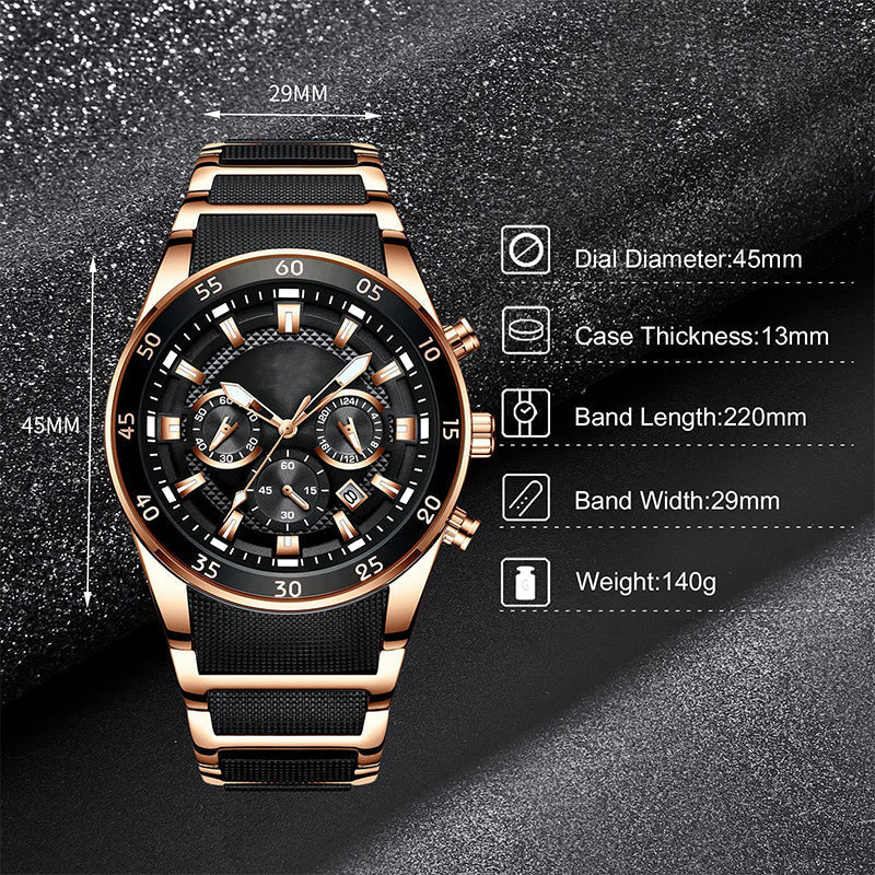 🔥Stock limité disponible 60% de réduction🔥Montre à quartz multifonctionnelle étanche pour hommes
