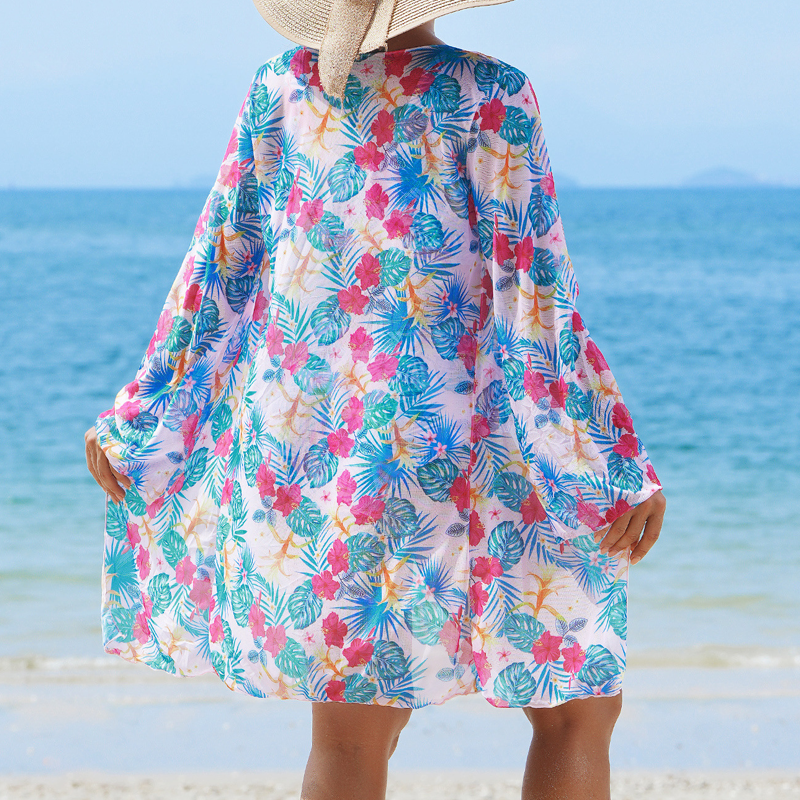 Maillot de bain 3 pièces imprimé multicolore pour femme