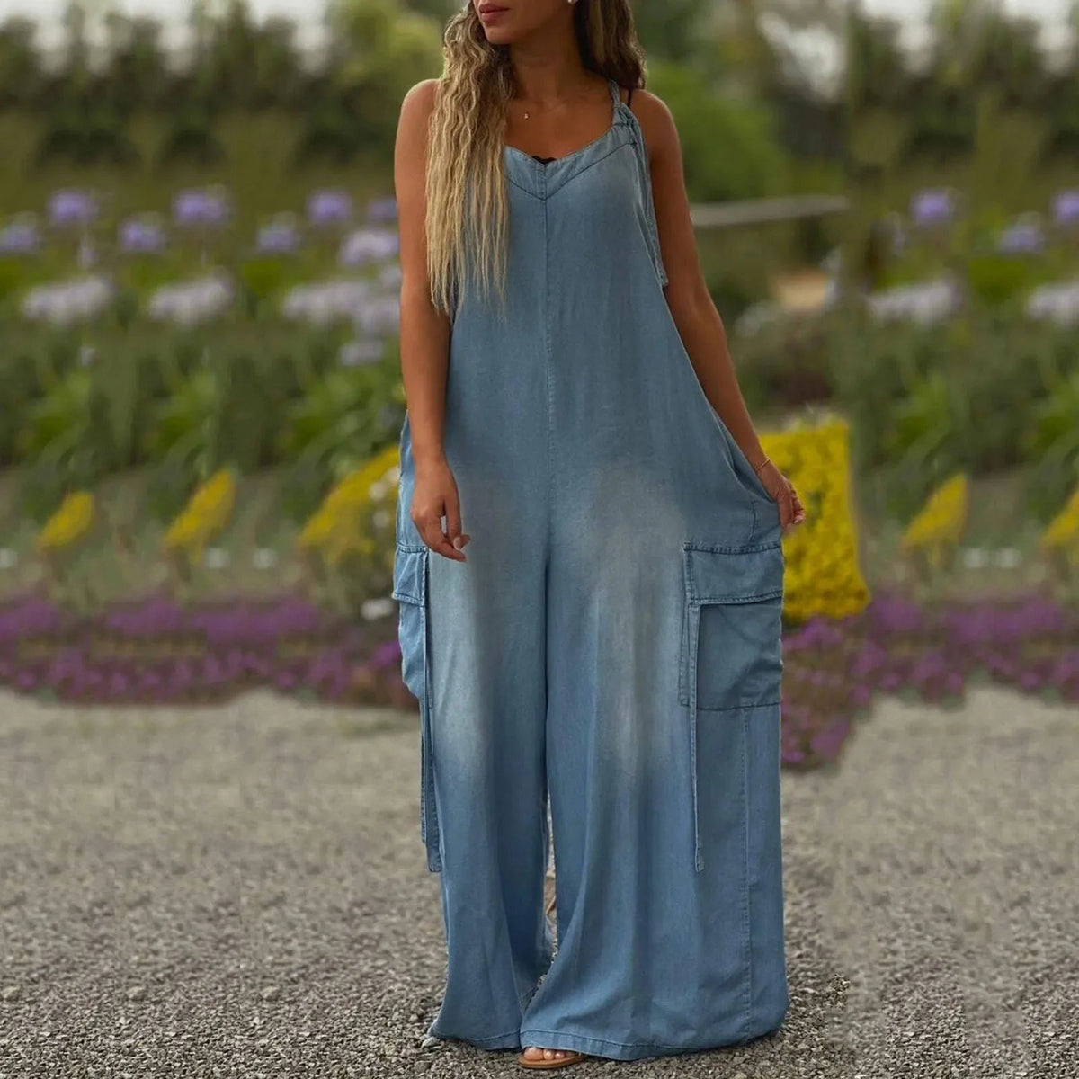 🌸2026 Vente à chaud🌸Combinaison jambes larges avec poches pour femmes