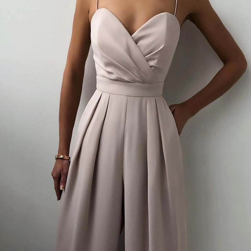 Combinaison droite unie pour femme, affinant la taille, avec caraco