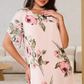 ⏳ Temps limité 50% de réduction ! 🌸👗Robe en mousseline de soie rouge avec pétales