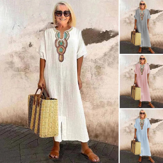 🩷Summer Hot Sale 50%OFF🩷Robe séparée de coton en vrac décontractée pour femmes