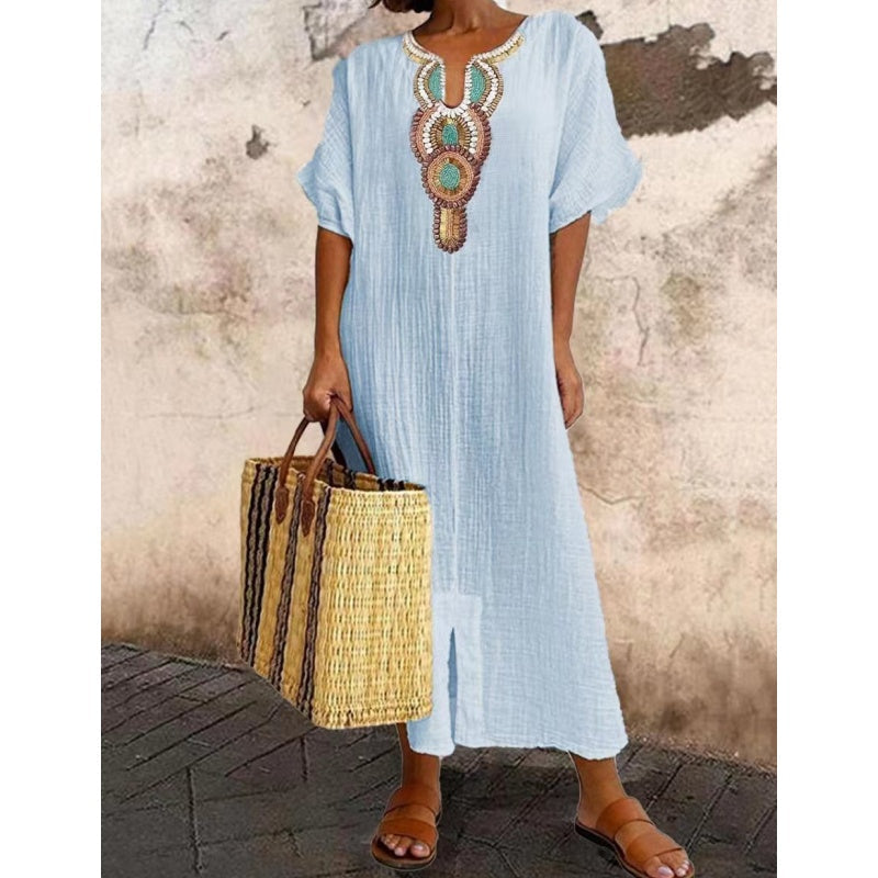 🩷Summer Hot Sale 50%OFF🩷Robe séparée de coton en vrac décontractée pour femmes