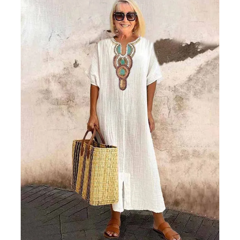 🩷Summer Hot Sale 50%OFF🩷Robe séparée de coton en vrac décontractée pour femmes
