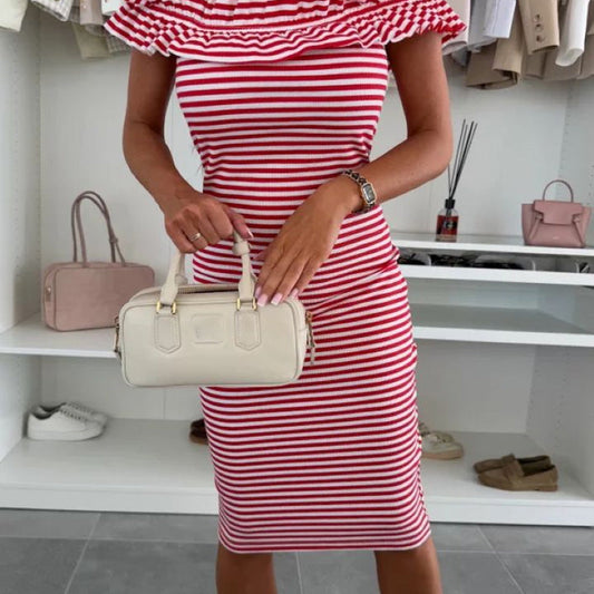 🌸Temporaire 50% RÉDUCTION🌸 Dame élégante robe moulante à épaules dénudées avec fronces