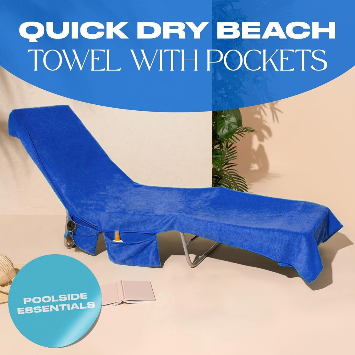 📢📢50 % de desconto!! ⏰ Toalha de praia com bolsos e bolsa de transporte – Secagem rápida, ultra-absorvente e perfeitamente estável na espreguiçadeira 🏖️🧺