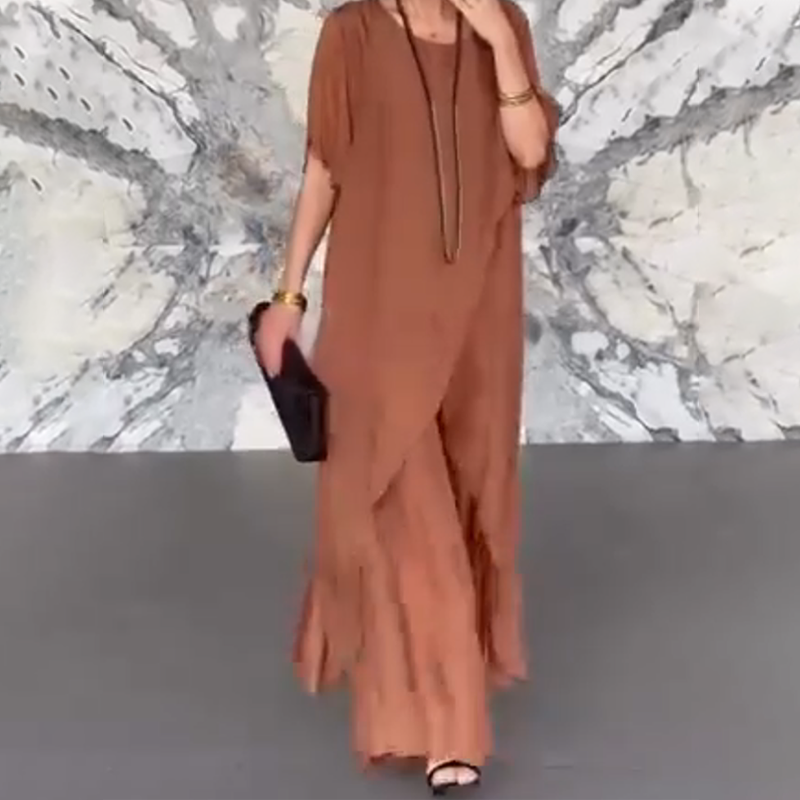✨️50% de réduction✨️Ensemble haut irrégulier et pantalon ample pour femme