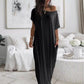 🔥 Offre spéciale du dernier jour : 50 % de réduction ✨💃 Robe d'été longue et décontractée pour femme, manches courtes, couleur unie