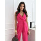 ☀️Frauen Col en V sans manches Solid Jumpsuit🕊️