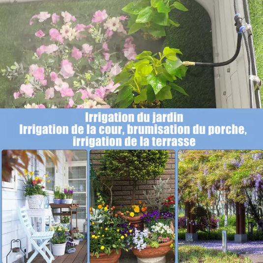 💧 50% DE RÉDUCTION ! 🔥 Système d'Irrigation Automatique de Jardin Incurvé à 360° – Arrosage Uniforme, Économie d'Eau & Installation Facile 🌿