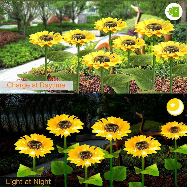 🌻 PROMO LIMITÉE 50% DE RÉDUCTION ! ✨ Lampe Solaire Tournesol de Jardin – Éclairage LED, Design Réaliste, 8h d‘Autonomie 🌙