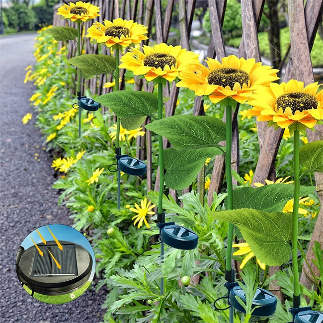 🌻 PROMO LIMITÉE 50% DE RÉDUCTION ! ✨ Lampe Solaire Tournesol de Jardin – Éclairage LED, Design Réaliste, 8h d‘Autonomie 🌙