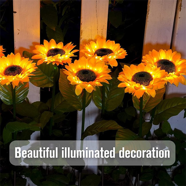 🌻 PROMO LIMITÉE 50% DE RÉDUCTION ! ✨ Lampe Solaire Tournesol de Jardin – Éclairage LED, Design Réaliste, 8h d‘Autonomie 🌙