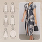 Robe longue moulante imprimée à encolure en V profonde