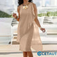 Robe asymétrique en maille sans manches à col rond pour femme
