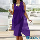 Robe asymétrique en maille sans manches à col rond pour femme