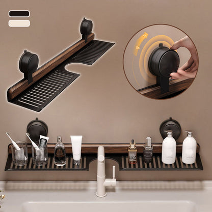 ✨50 % de réduction✨Étagère de Salle de Bain à Ventouse en Noyer