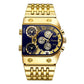💼Montre homme business | Grand cadran 51 mm | Boucle déployante en or et acier | Étanche et élégante