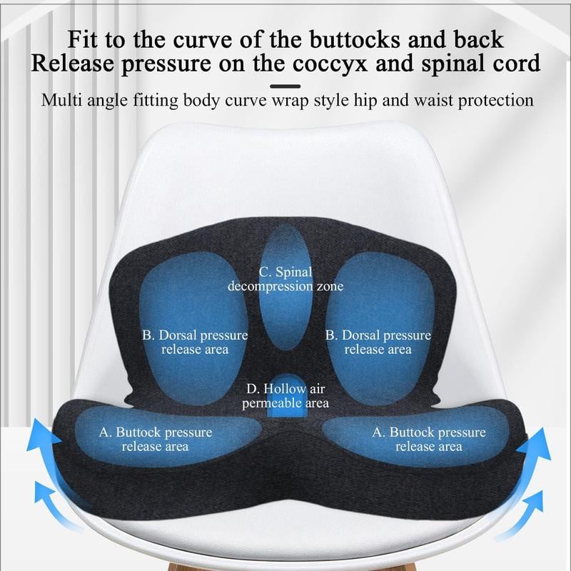 📢📢50 % de réduction !! 🎁 Siège antidérapant en mousse à mémoire de forme – Soulagement sciatique, housse respirante & maintien universel ! 🚗🪑