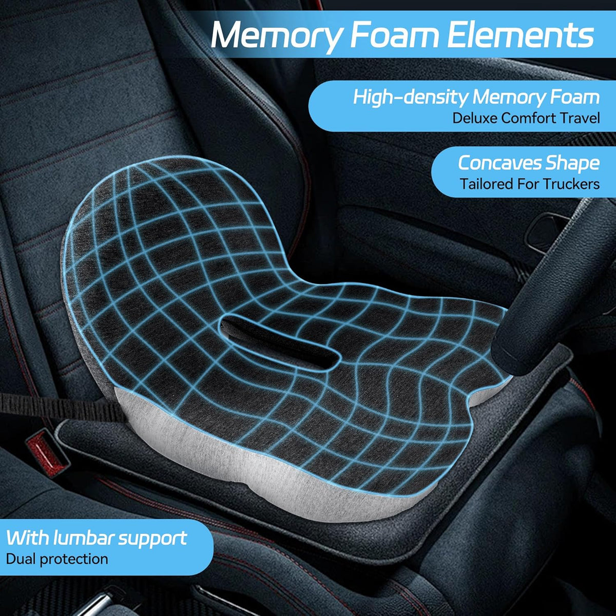 📢📢50 % de réduction !! 🎁 Siège antidérapant en mousse à mémoire de forme – Soulagement sciatique, housse respirante & maintien universel ! 🚗🪑