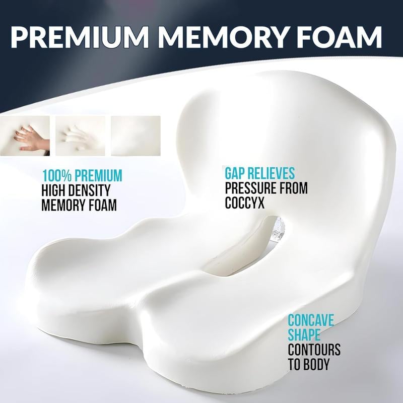 📢📢50 % de réduction !! 🎁 Siège antidérapant en mousse à mémoire de forme – Soulagement sciatique, housse respirante & maintien universel ! 🚗🪑