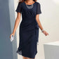 💎 50% DE RÉDUCTION ! 💎 Robe Unie Élégante et Tendance – Col Rond, Taille Cintrée & Tissu Respirant 🌸👗