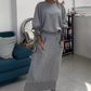 Ensemble 2 pièces Sweatshirt à col rond et jupe pour femmes