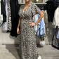 Robe longue imprimé léopard pour femme