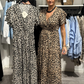 Robe longue imprimé léopard pour femme