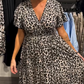 Robe longue imprimé léopard pour femme