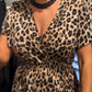 Robe longue imprimé léopard pour femme