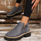 👢 Promo 50 % – Bottines tendance et confortables pour femmes, bout rond et zip 🌟