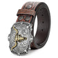 Ceinture en cuir embossé tête de taureau rétro pour homme