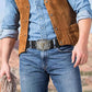 Ceinture en cuir embossé tête de taureau rétro pour homme
