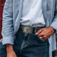 Ceinture en cuir embossé tête de taureau rétro pour homme