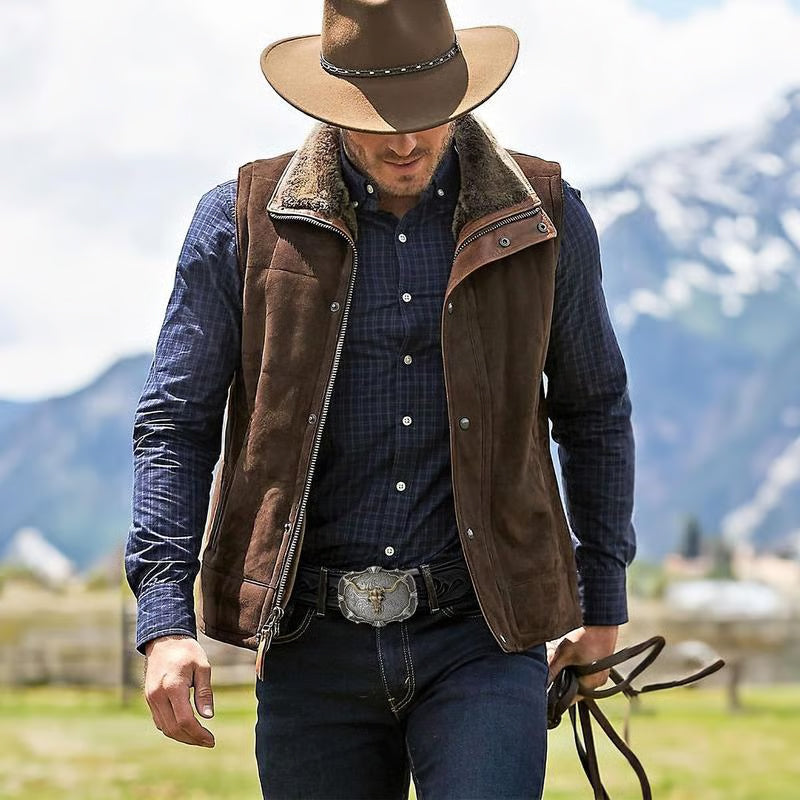 Ceinture en cuir embossé tête de taureau rétro pour homme