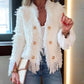 🩷Manteau court à boutons et pompons pour femme🧥