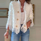 🩷Manteau court à boutons et pompons pour femme🧥
