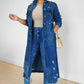 Veste longue en jean déchiré pour femme