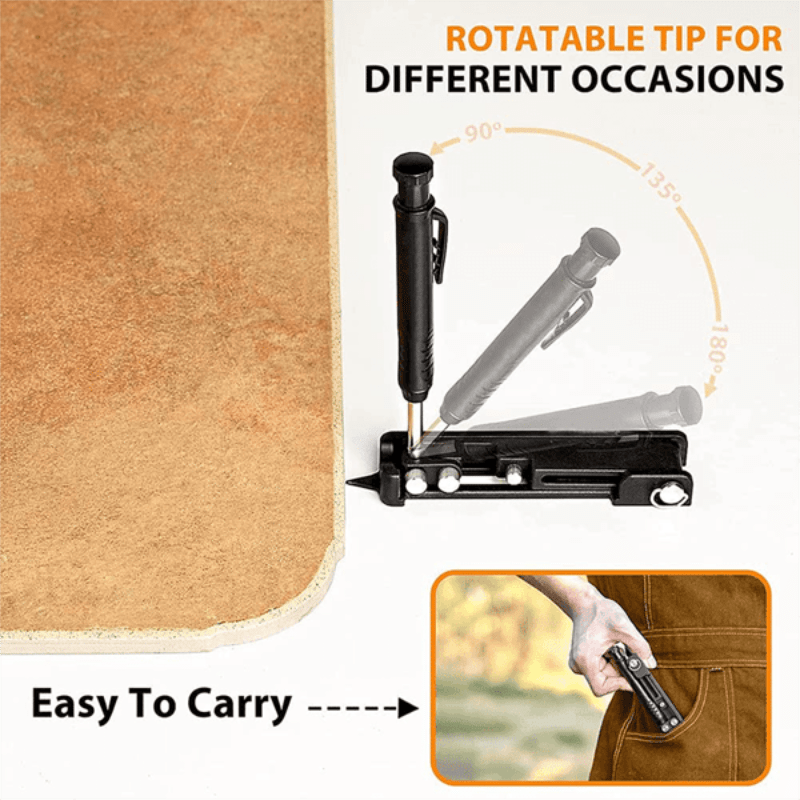 🖊️ ACHETEZ 2, OFFERT 1 ! 🔥 Crayon de Construction Multifonctionnel – Marque sur Tous Matériaux, Pointe Robuste & Pression Adjustable 📏