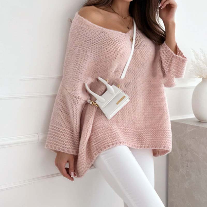 💗DERNIER JOUR - PROMOTION💗 Pull-over ample et confortable à col en V pour femme