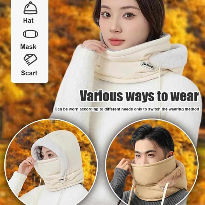 ❄️ Chapeau Thermique Doublé Polaire avec Masque Facial - Protection Intégrale contre le Froid pour Ski/Moto/Ville 🏂🔥