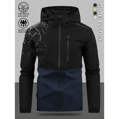 🎉🛍️SOLDES 50 % DE RÉDUCTION🎉 Veste décontractée à capuche coupe-vent pour homme, coloris contrastés