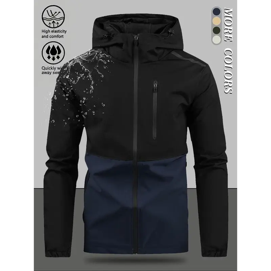 🎉🛍️SOLDES 50 % DE RÉDUCTION🎉 Veste décontractée à capuche coupe-vent pour homme, coloris contrastés